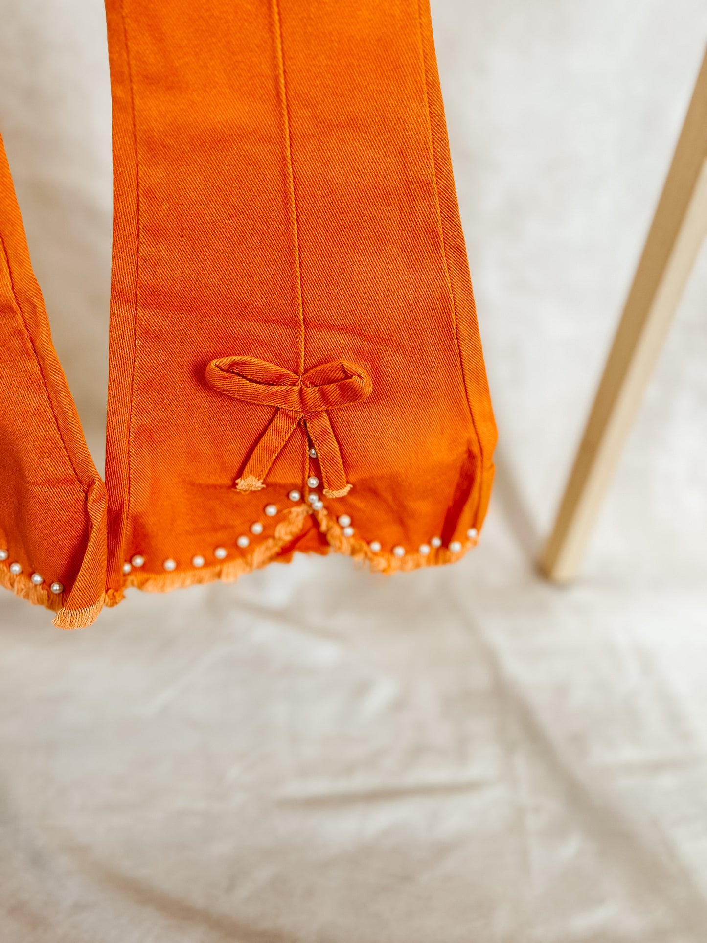 Orange & Pearls Flare Pants