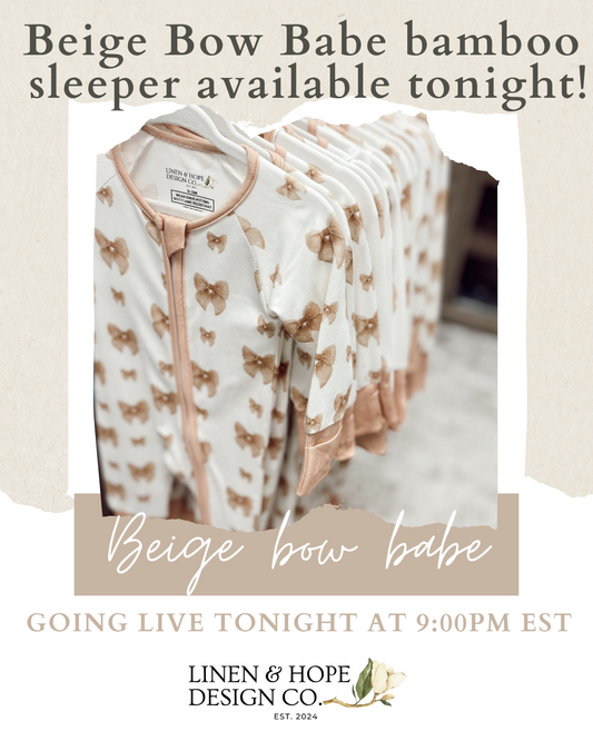 Beige Bow Babe sleeper