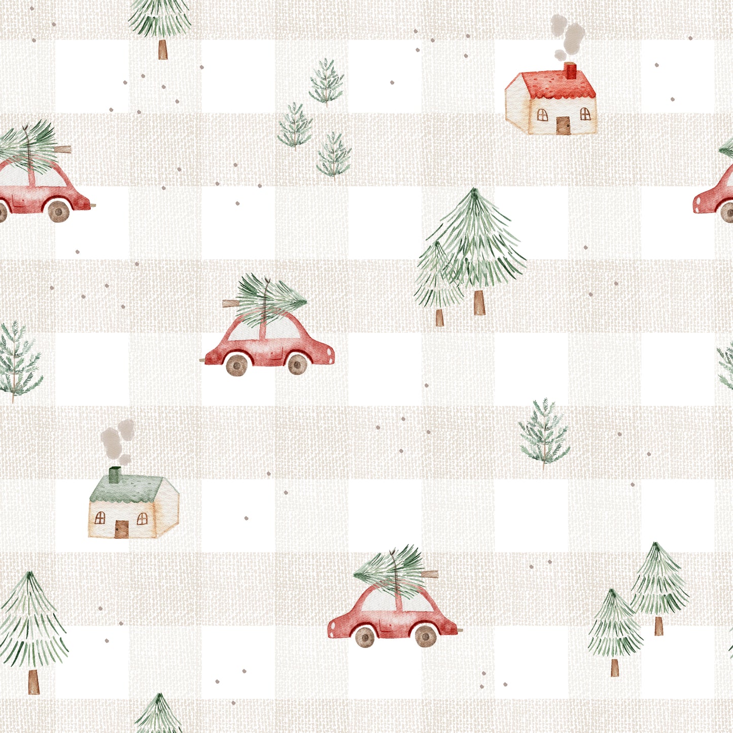 Gingham Little Red Car Christmas bamboo sleeper