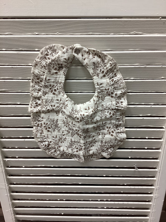 Tan and brown vine bib