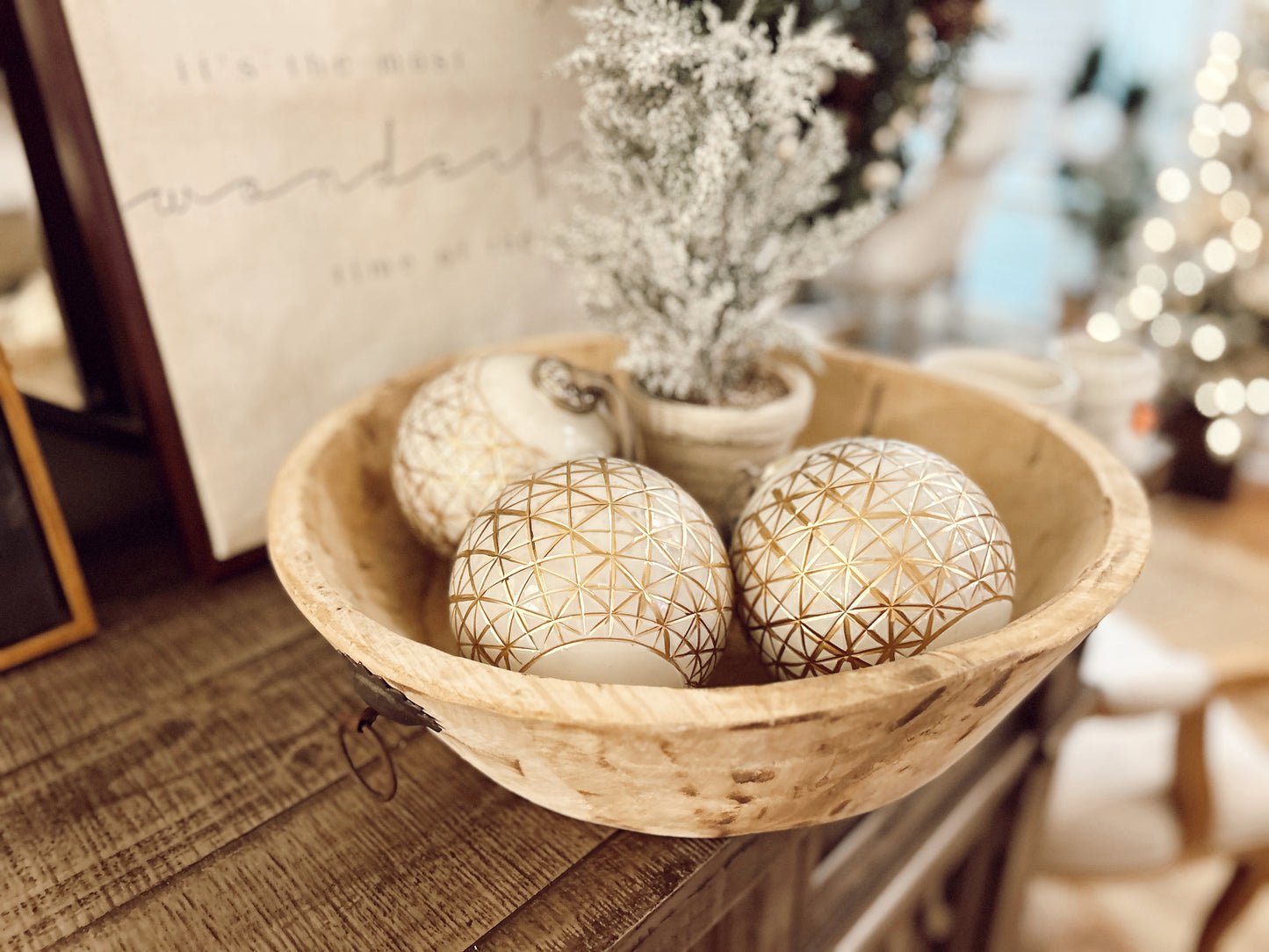 Large wooden bowl