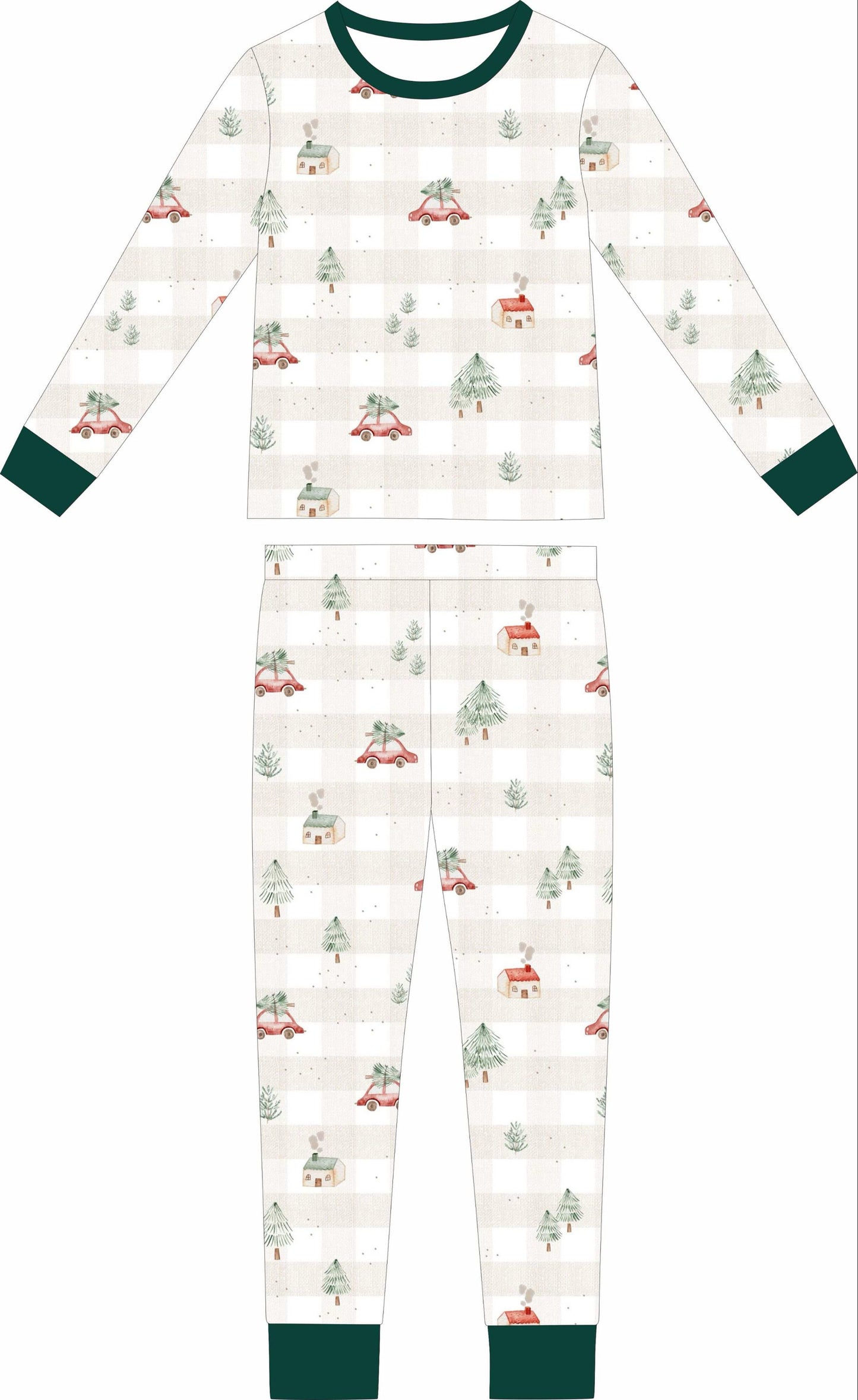 Gingham Little Red Car Christmas bamboo sleeper