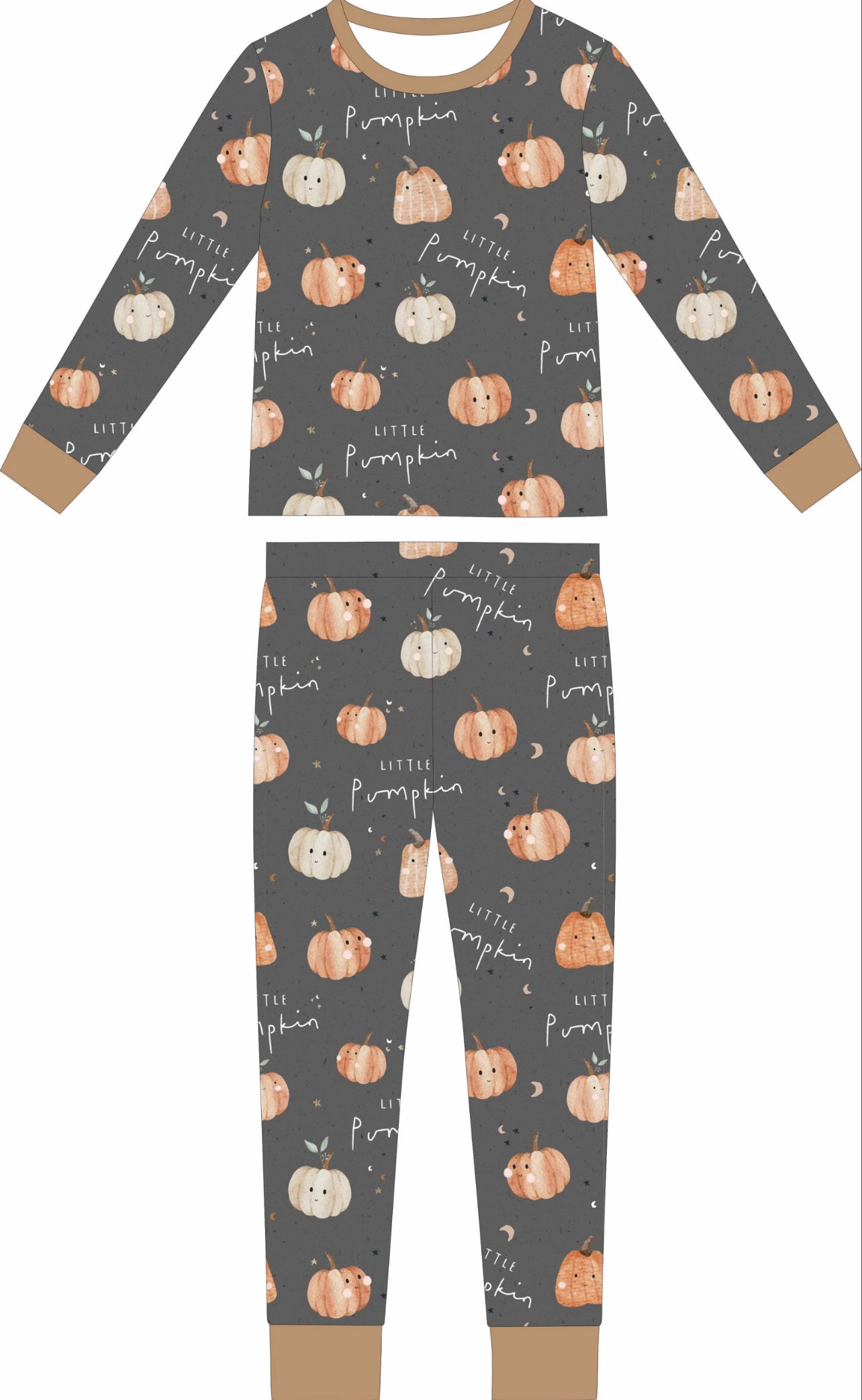 Little pumpkin print 2 piece sleeper