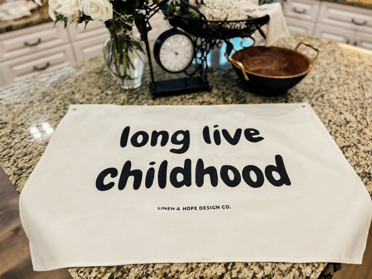 Long Live Childhood canvas banner