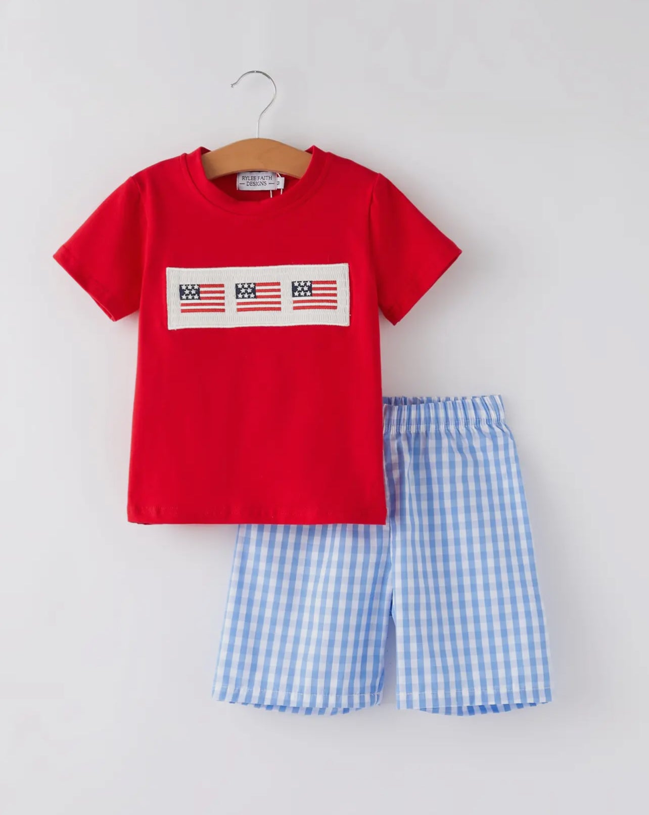 Stars & Stripes Smocked Boys 2-piece