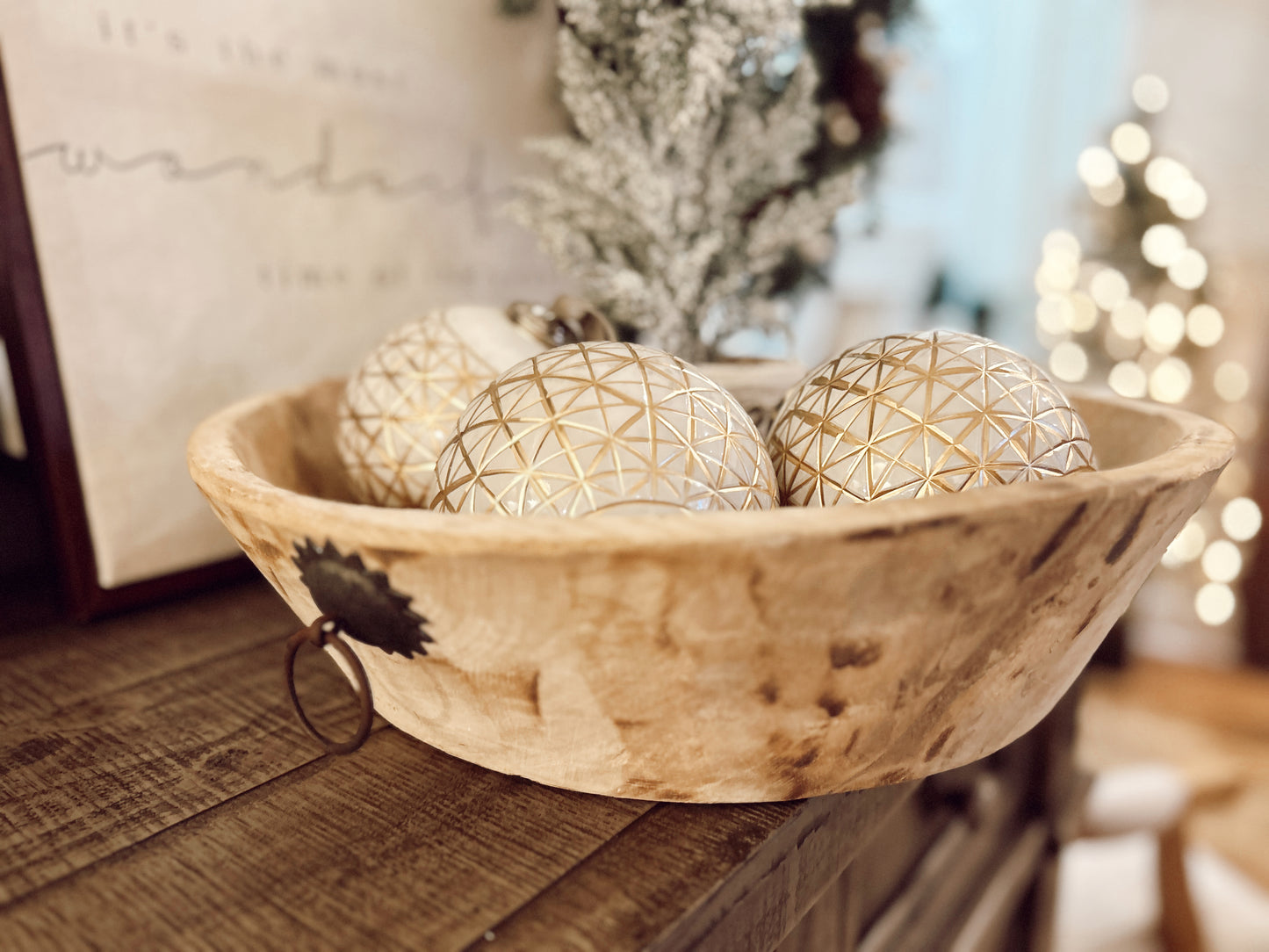 Large wooden bowl