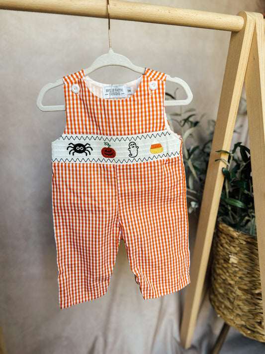 Orange Halloween Boys Romper