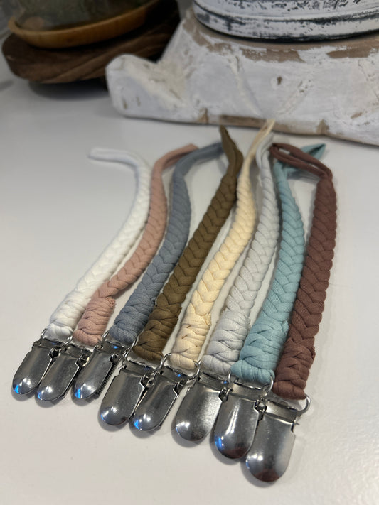 Braided pacifier clip