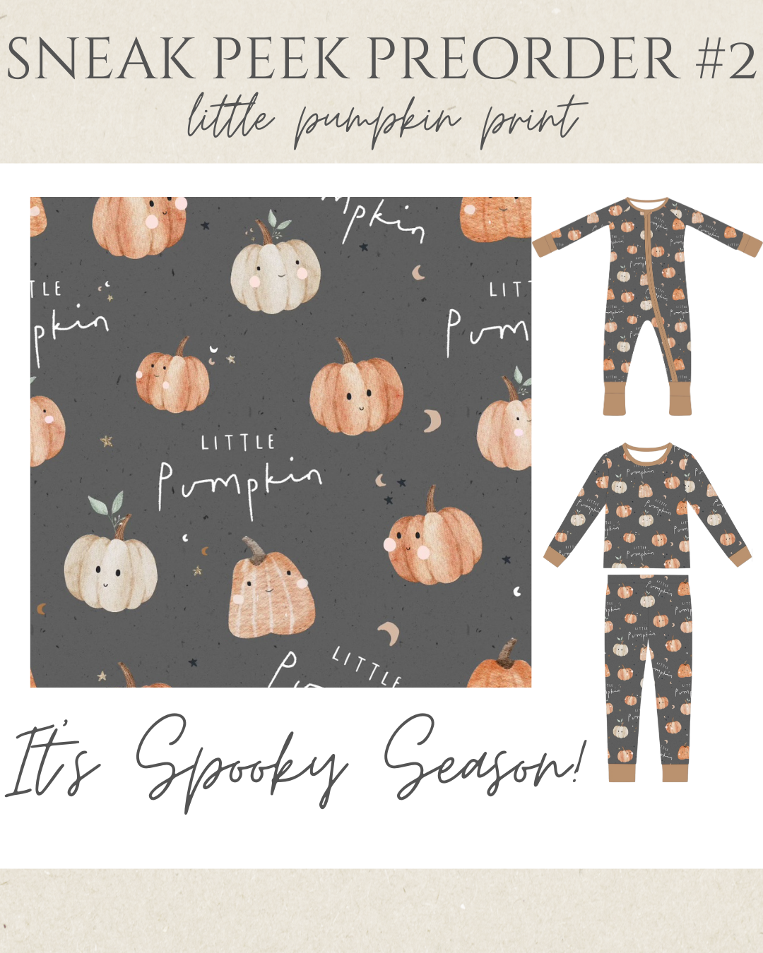 Little pumpkin print 2 piece sleeper