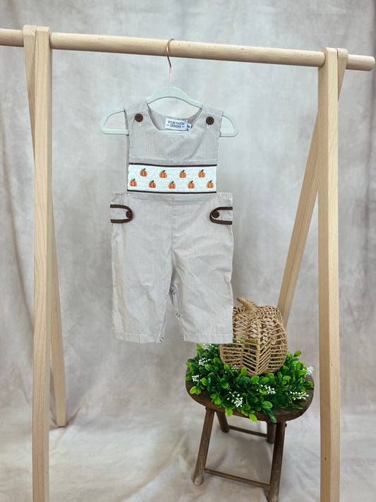 Smocked Pumpkin Boys Romper