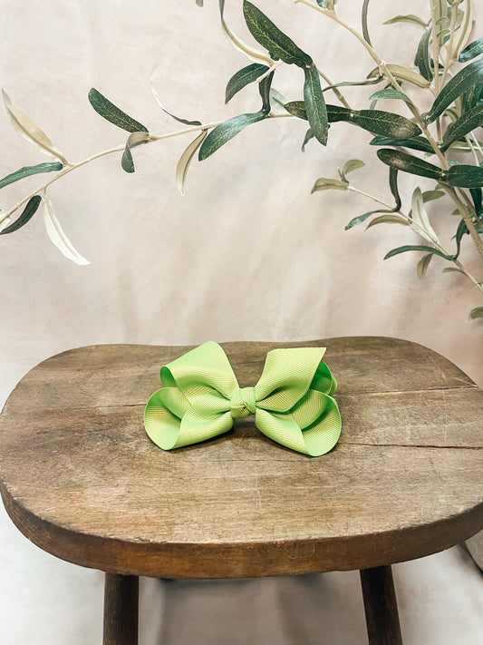 Lime Green Clip Bow